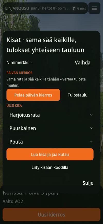Mahtuu, valinnat allekkain