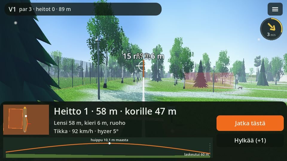 Throw result in landscape