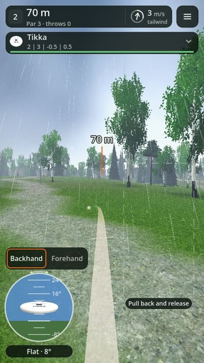 Rain when following the disc