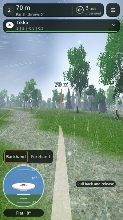 Rain when following the disc